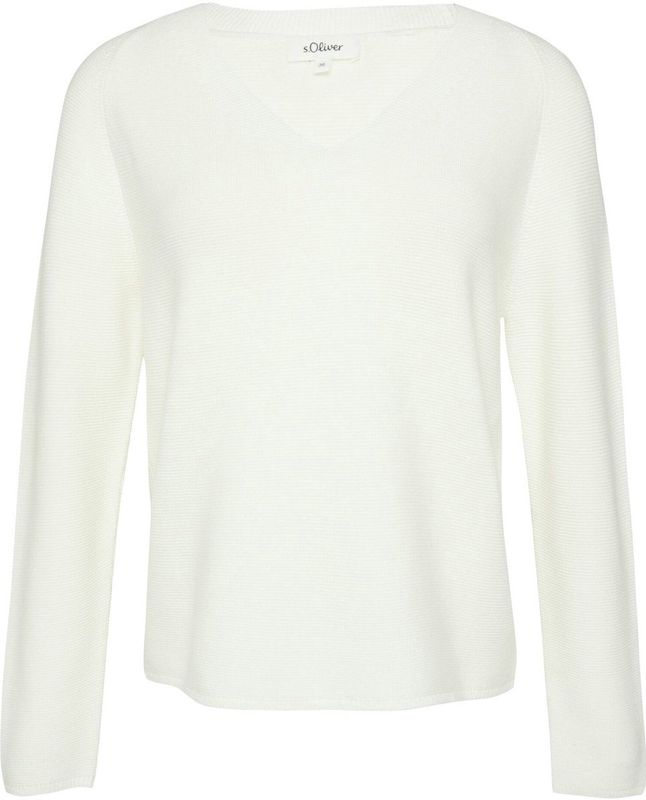 s.Oliver - Casual - Gebreide Pullover - Effen - Comfort Fit - V-hals
