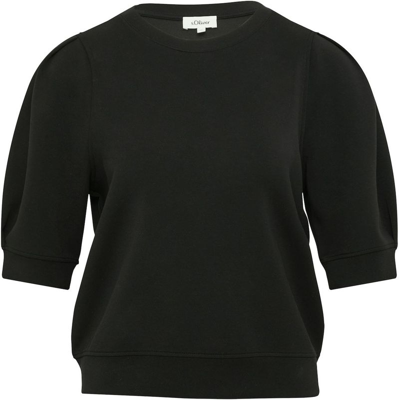 s.Oliver - Sweatshirt - Zwart - Korte Mouwen - Regular Fit