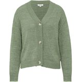 s.Oliver - Gebreid Vest - Beige - V-hals - Lange Mouw