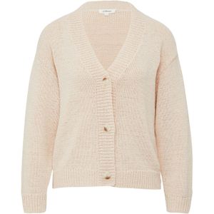 s.Oliver - Gebreid Vest - Beige - Losse Pasvorm - Lange Mouw