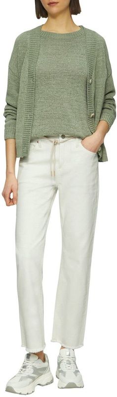 Jeans - White - Katoen - Recht