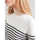 s.Oliver Trui Ecru - Fijn Gebreid met Ronde Hals en Lange Mouwen