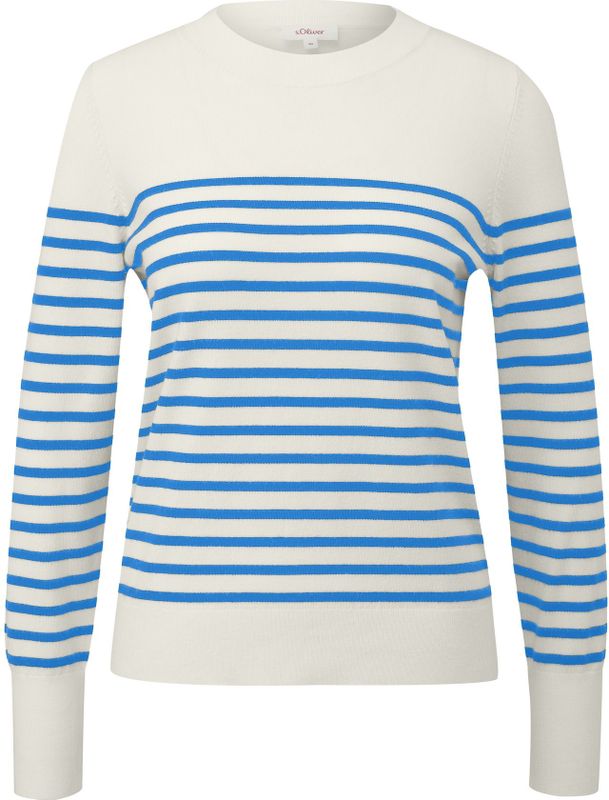 s.Oliver - Trui - Gestreept Patroon - Ronde Hals - Gebreid