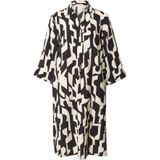 Jurk - Vloeiende Overhemdjurk - 3/4-Mouwen - Met All-over Print