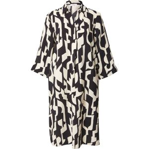 Jurk - Vloeiende Overhemdjurk - 3/4-Mouwen - Met All-over Print