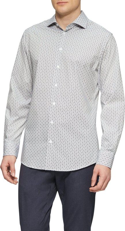 s.Oliver BLACK LABEL - Casual Overhemd - Blauw - Katoen met Elastaan