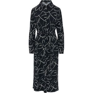 s.Oliver - BLACK LABEL - Robe Chemise - Blauw Marine - Met Ceinture à Nouer