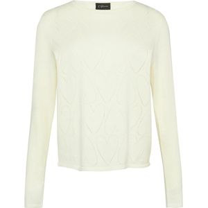 s.Oliver BLACK LABEL - Pullover - Ecru - Katoen en Acryl - Ingebreid Patroon