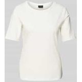 s.Oliver BLACK LABEL - T-shirt - Ecru - Coton Mélangé - Détails Dubbele Laag