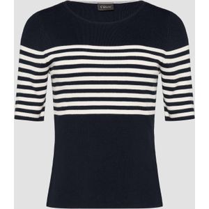 Gebreide Trui - Gestreept - Knitwear - Ronde Hals - Slanke Pasvorm