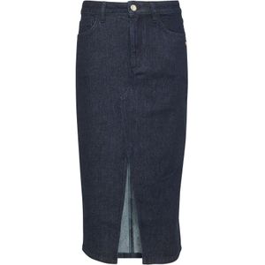 Rok - Denim - Midirok - 5-pocket ontwerp - Gewassen Afwerking