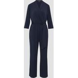 s.Oliver BLACK LABEL - Jumpsuit - Effen Wikkellook - Strikceintuur - V-hals - 3/4-Mouw