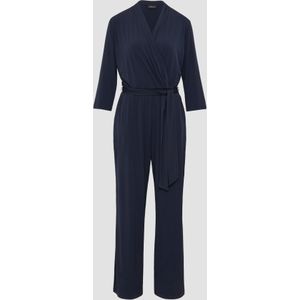 Jumpsuit - Effen - Jersey - V-hals - Gedrapeerd Design - Driekwart Mouw