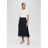 s.Oliver - BLACK LABEL - Plooirok - Navy - Gevoerde Zoom, Elastische Taille, Tule