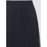 s.Oliver - BLACK LABEL - Plooirok - Navy - Gevoerde Zoom, Elastische Taille, Tule