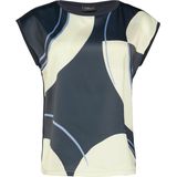 s.Oliver BLACK LABEL - T-shirt - Blauw ecru - Katoen - Met Grafisch Patroon