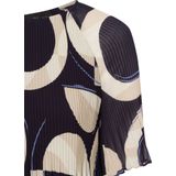 s.Oliver BLACK LABEL - Geplooide Damesblouse - Blauw - Katoen