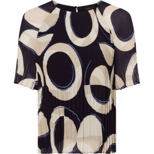 s.Oliver BLACK LABEL - Geplooide Damesblouse - Blauw - Katoen