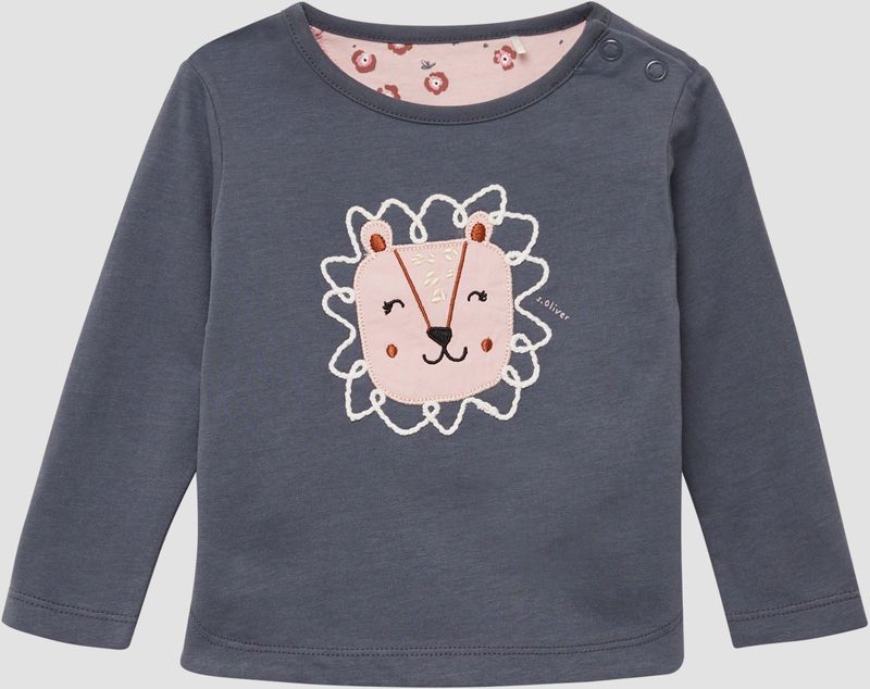 Longsleeve - Katoen - Regular-Fit - Borduursels - Print - Kinderen