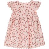 Jurk - A-lijn - Katoen - Multicolor - Fladdermouwen, Kanten Afwerking, Ronde Halslijn