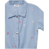 Blouse - Denim - Korte Mouwen - Borduurwerk