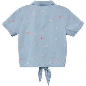 Blouse - Denim - Korte Mouwen - Borduurwerk