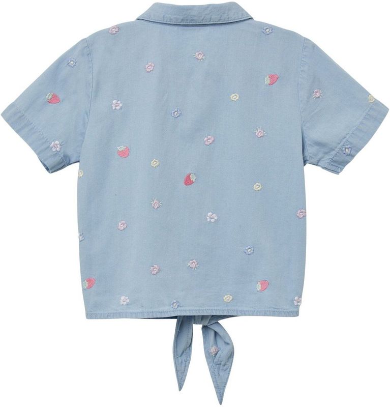 Blouse - Denim - Korte Mouwen - Borduurwerk