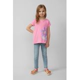 Pailletten Top - Motiefprint - Jersey - Ronde Hals - Kwartmouw