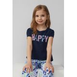 T-shirt - Effen - Jersey - Ronde Hals - Pofmouwen - Normale Pasvorm