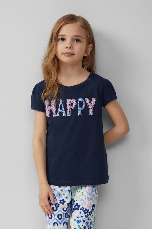 T-shirt - Effen - Jersey - Ronde Hals - Pofmouwen - Normale Pasvorm