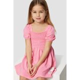 Jerseyjurk - Gevoerde Zoom - Flare - Pofmouwen - Motiefprint - Carréhals