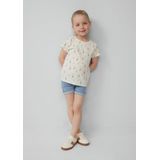 s.Oliver - T-shirt - Beige - Rib Gebreid