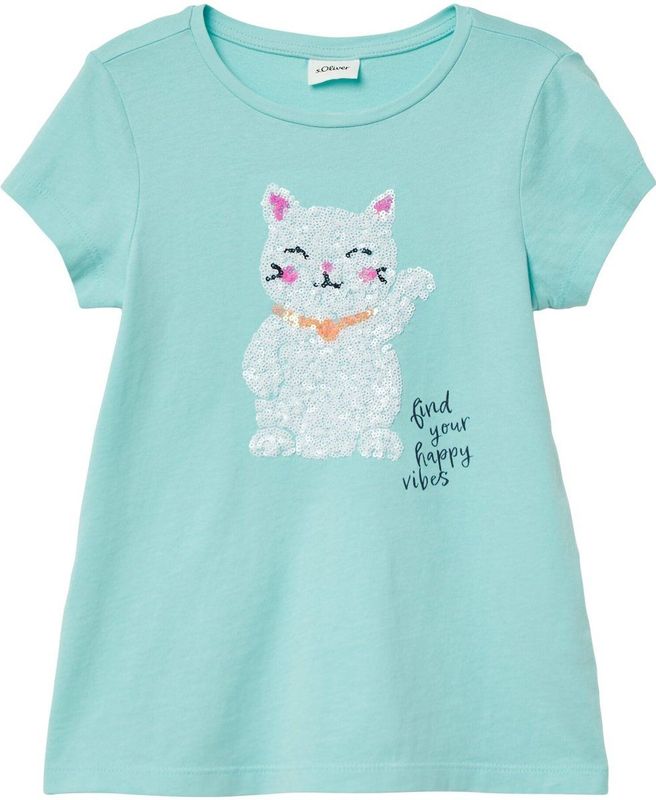 Fröhlich - T-shirt - Wit - Katoen - Met Paillettenprint