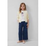 Vest - Ronde Hals - Lange Mouwen - Gebreid - Geschulpte Zoom - Lichtgrijs