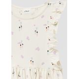 Jerseyjurk - Korte Jurk - All-over Print - Fladdermouwtjes