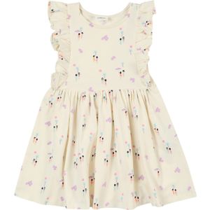 Jerseyjurk - Korte Jurk - All-over Print - Fladdermouwtjes