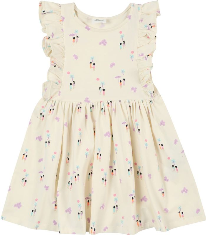 Jerseyjurk - Korte Jurk - All-over Print - Fladdermouwtjes