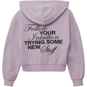 Sweatshirt - Cropped Oversized - Katoenmix - Met Rugprint