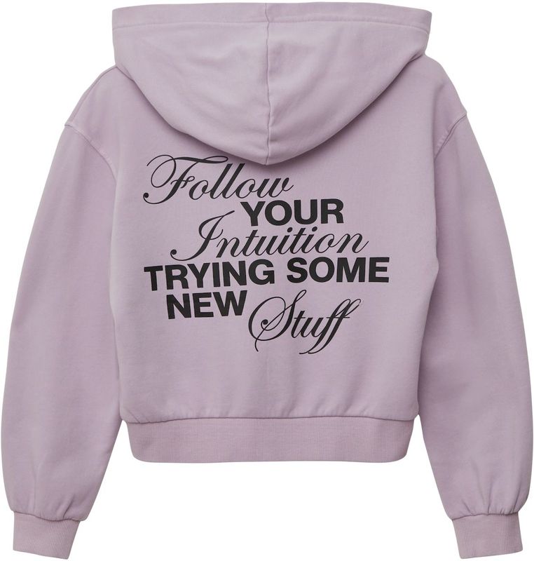 Sweatshirt - Cropped Oversized - Katoenmix - Met Rugprint