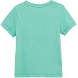 s.Oliver - T-shirt - Turquoise - Polyester en Katoen