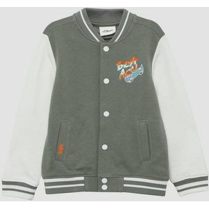 s.Oliver RED LABEL - Collegejack - Katoenmix - Kleurblokken - Regular Fit, Collegekraag, Drukknopen