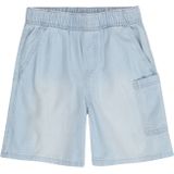 s.Oliver - Bermuda Jean - Blauw - 92% Katoen - Taille Hoog - Jambes Larges