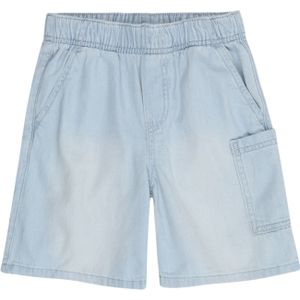 s.Oliver - Korte Broek - Denim - Blauw - 100% Katoen, Hoge Taille, Elastische Tailleband