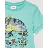 s.Oliver - T-shirt - Turquoise - 100% Katoen