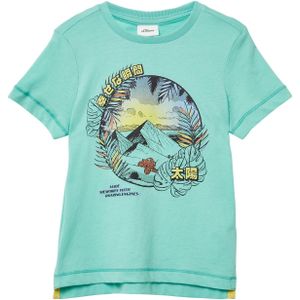 s.Oliver - T-shirt - Turquoise - 100% Katoen
