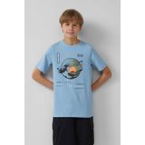 T-shirt - Regular Fit - Katoenen Jersey - Zwart - Korte Mouwen