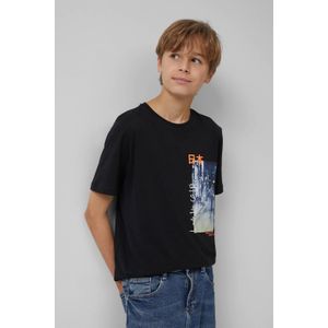 T-shirt - Katoenen Jersey - Zwart - Normale Pasvorm