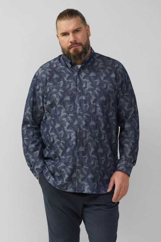 Overhemd - Lichte Jacquard - Regular Fit - Met Buttondownkraag - All-over Motief