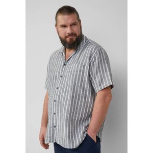 s.Oliver Big Size - Overhemd - Grijs - Oversized Pasvorm - Korte Mouwen