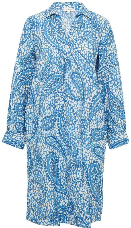 Jurk - Gestructureerde Overhemdjurk - Reguliere Pasvorm - Blousejurken